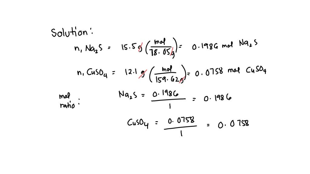 SOLVED: What is the percent yield of CuS (molar mass 95.62 g mol-1) for ...