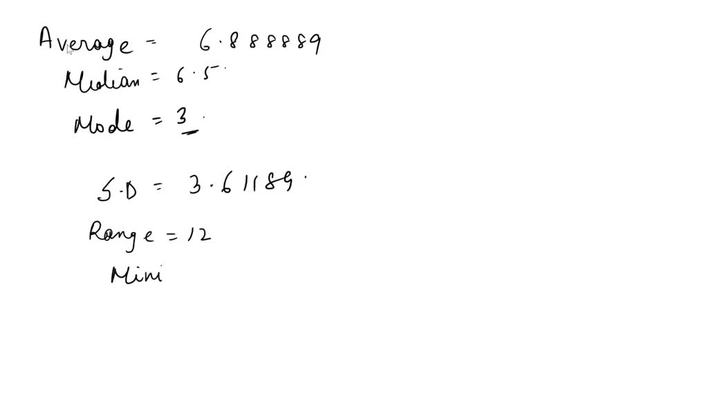 Video Solution: Descriptive Statistics For The Class Data Set Now 