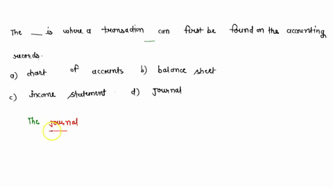 the-____-is-where-a-transaction-can-first-be-found-on-the-accounting-records-a-chart-of-accounts-b-balance-sheet-c-income-statement-d-journal-87784
