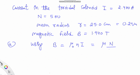 the-current-in-the-windings-of-a-toroidal-solenoid-is-2400-a-there-are-500-turns-and-the-mean-radi-2-88192
