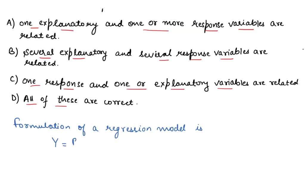 SOLVED: Regression modeling is a statistical framework for developing a ...