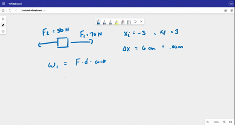 two-forces-of-magnitudes-f1-700-n-and-f2-500-n-act-in-opposite-directions-on-a-block-which-sits-atop-a-frictionless-surface-as-shown-in-the-figure-figure-1-initially-the-center-of-the-block-97066