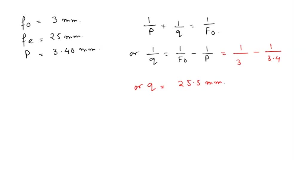 SOLVED A compound microscope has an objective of focal length 0.300 cm