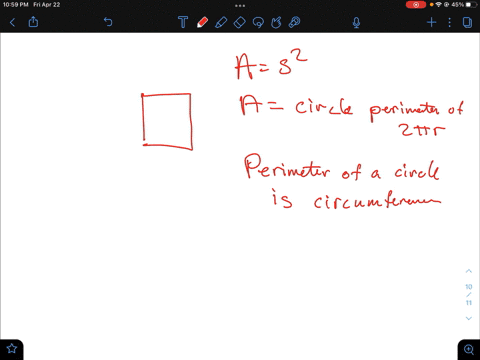 find-the-perimeter-of-a-square-whose-area-is-equal-to-that-of-a-circle-with-perimeter-2r-51892