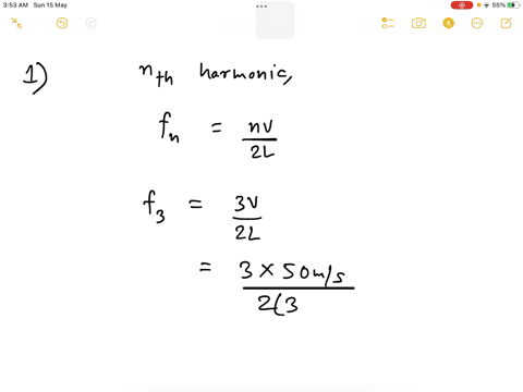 a-string-3-meters-long-fixed-at-both-ends-is-vibrating-in-its-third-harmonic-the-speed-of-the-waves-in-the-string-is-50-msec-calculate-the-wavelength-and-frequency-of-this-wave-calculate-the-80185