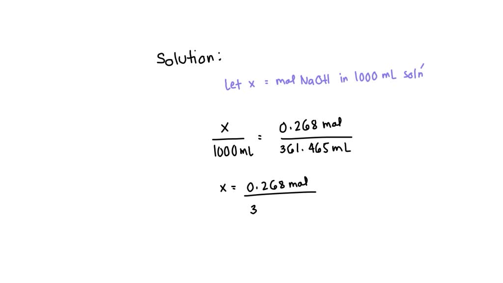 SOLVED Question 21 A solid sample of NaOH was placed in a 1000.00 mL