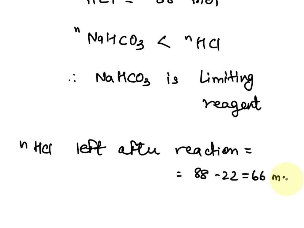 SOLVED The first step in the reaction of AlkaSeltzer with stomach