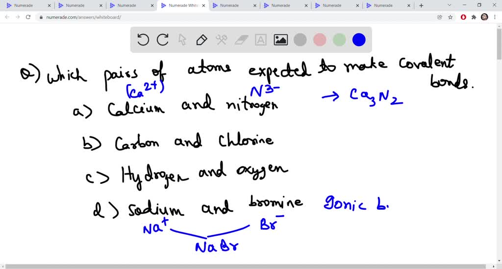 SOLVED Which of the pairs of atoms below would be expected to make covalent bonds? Select all