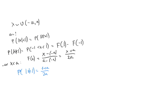 if-x-has-uniform-distribution-in-a-a-a0-find-a-such-that-px1px1