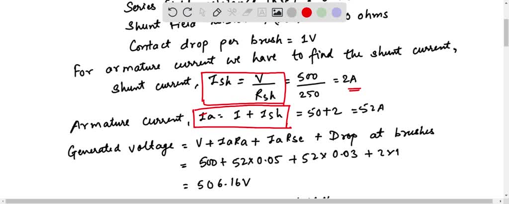 solved-a-long-shunt-compound-generator-delivers-a-load-current-of-50-a