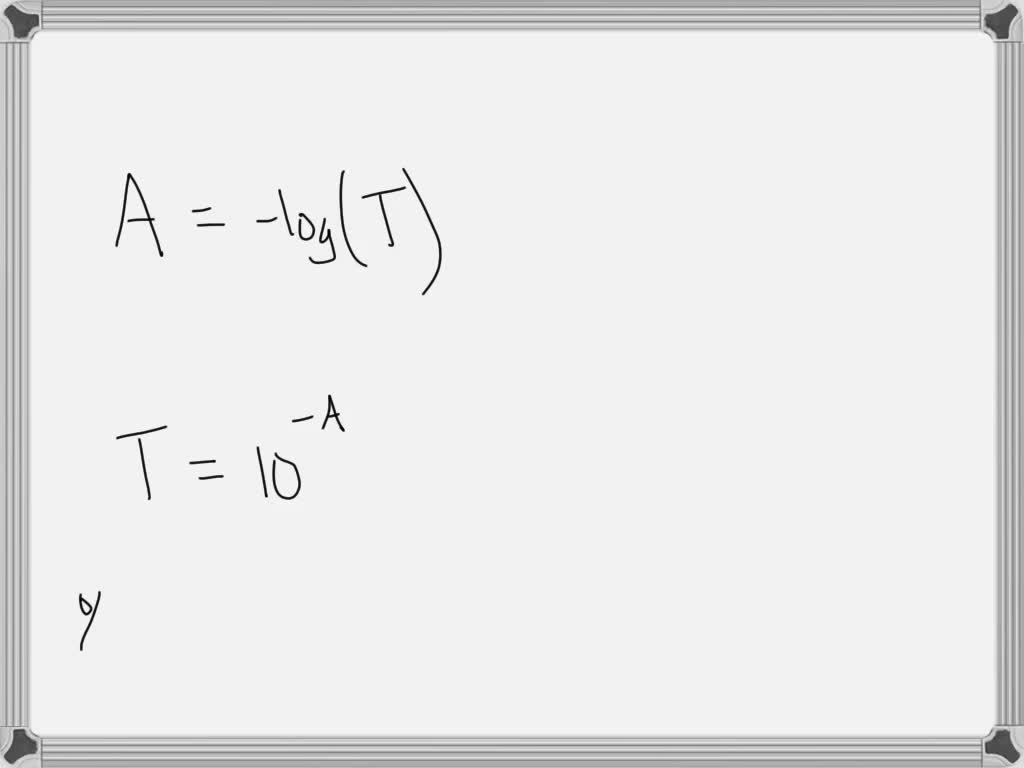 SOLVED An Unknown Sample Has A T Value Of 38 7 Calculate The Absorbance SOLVED An Unknown Sample Has A T Value Of 38 7 Calculate The Absorbance