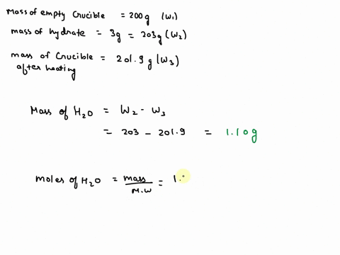 part-ii-dehydration-of-copperhi-sulfate-pentahydrate-8-points-heated-cuso-xho-cusos-xho-anhydrous-mass-of-empty-crucible-20000-g-mass-of-hydrate-300-mass-of-crucible-after-heating-20190-mass-96318