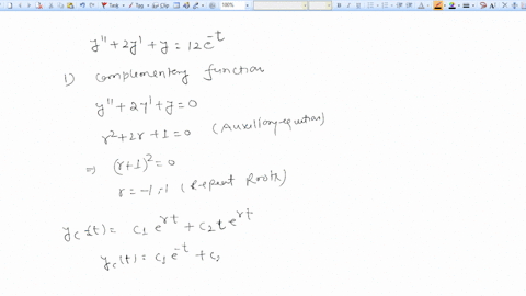 find-the-general-solution-of-the-differential-equation-y-2y-y-12e-t-note-use-c1-cg-c3-for-the-constants-of-integration-24786