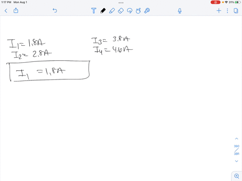 the-figure-shows-four-current-carrying-wires-that-are-perpendicular-to-the-page-where-i1-18-a-iz-28-a-i3-38-a-and-46-a-four-amperian-loops-are-also-shown-find-the-current-through-each-loop-i-91102