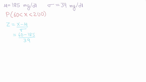 the-cholesterol-levels-for-women-aged-20-to-34-follow-an-approximately-normal-distribution-with-mean-185-milligrams-per-deciliter-mgdl-and-standard-deviation-39-mgdl-n18539-the-normal-range-72375