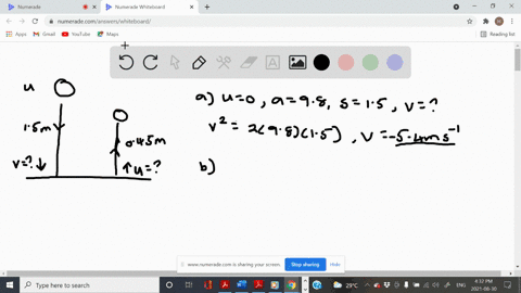 a-steel-ball-is-dropped-onto-a-hard-floor-from-a-height-of-150-m-and-rebounds-to-a-height-of-145-m-a-calculate-its-velocity-just-before-it-strikes-the-floor-b-calculate-its-velocity-just-after-it-leav