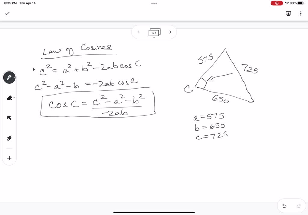 solved-a-triangular-parcel-of-ground-has-sides-of-lengths-725-feet