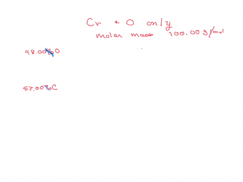 a-compound-containing-only-chromium-and-oxygen-has-a-molar-mass-of-10000gmol-and-is-4800-oxygen-by-mass-what-is-the-formula-of-this-compound-34584
