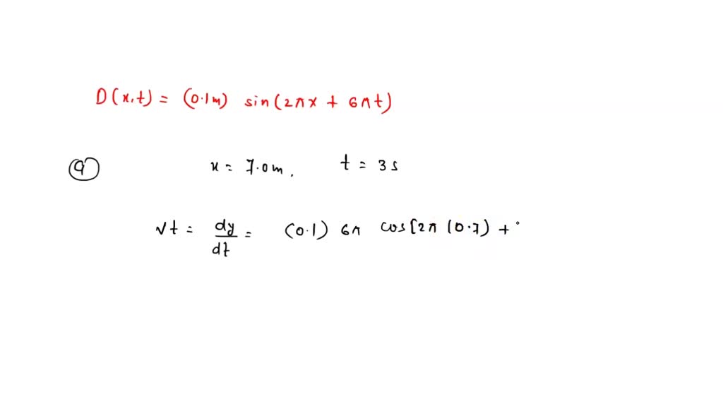 SOLVED: A transverse wave on a string is described by the displacement ...