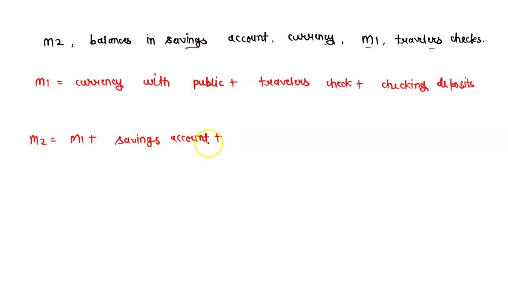 SOLVED The terms are measures or individual components of the money