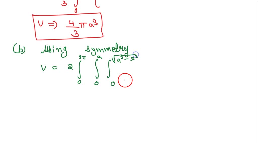 Solved Set Up Triple Integrals For The Volume Of The Sphere P 6 In 10 Points Spherical 10 5934