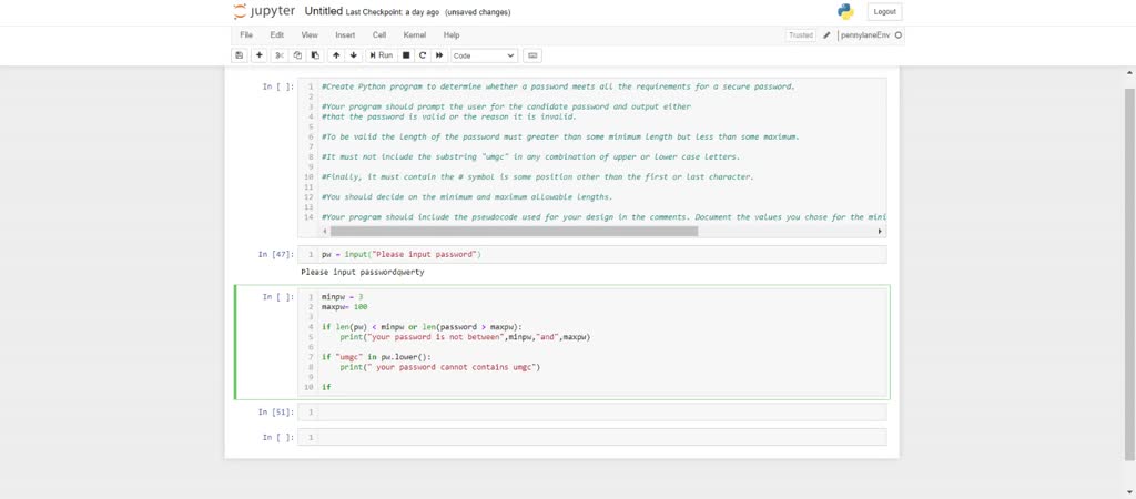 SOLVED: Create a Python program to determine whether a password meets ...