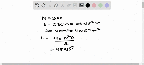 a-calculate-the-inductance-of-an-air-core-solenoid-containing-300-turns-if-the-length-of-this-solenoid-is-25cm-and-cross-sectional-area-is-4cm2-b-calculate-self-induced-emf-in-the-solenoid-i-91733