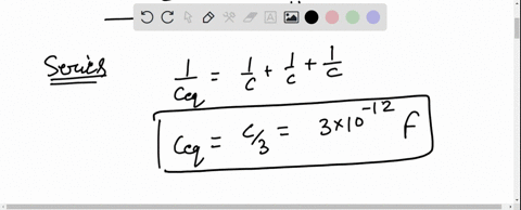 three-capacitors-each-of-capacitance-910-12f-are-connected-in-series-what-is-the-total-capacitance-of-the-combination-what-is-the-potential-difference-across-each-capacitor-if-the-combination-is-con-2