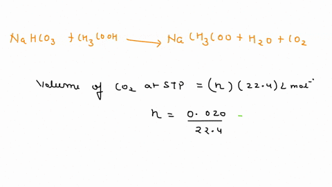 nahco3s-ch3coohaq-nach3cooaq-h2ol-co2g-calculate-the-amount-of-nahco3-to-generate-200-ml-of-co2-26191