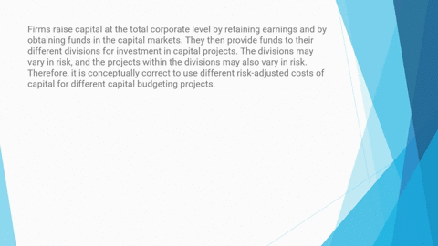 firms-raise-capital-at-the-total-corporate-level-by-retaining-earnings-and-by-obtaining-funds-in-the-capital-markets-they-then-provide-funds-to-their-different-divisions-for-investment-in-ca-25981