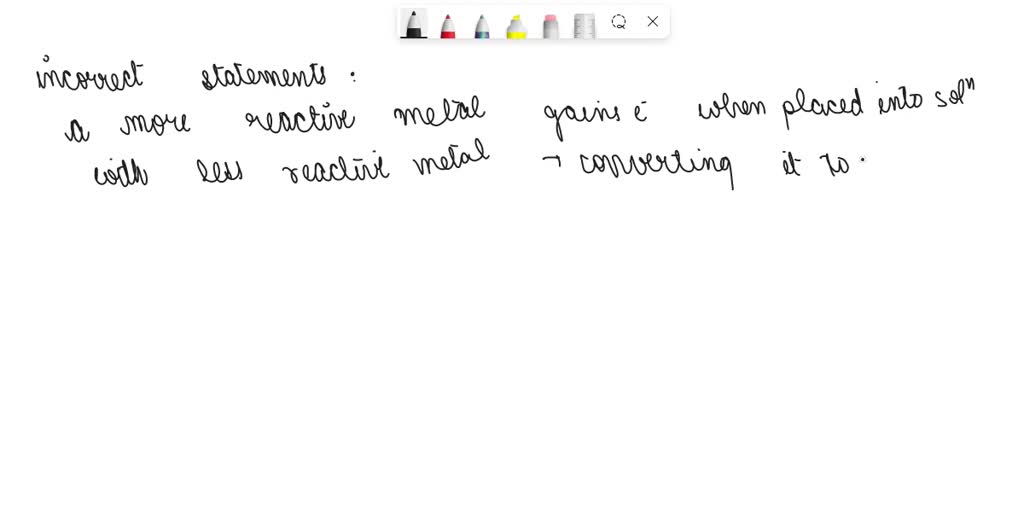 Establishing the relative reactivity of metals requires comparison of