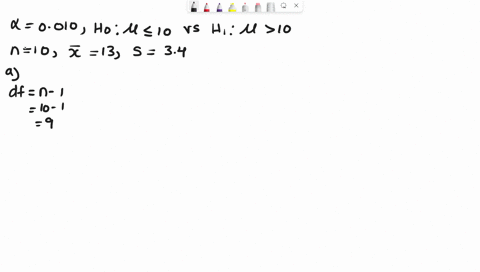 given-the-following-hypotheses-h0-10-h1-10-a-random-sample-of-10-observations-is-selected-from-a-normal-population-the-sample-mean-was-13-and-the-sample-standard-deviation-34-using-the-0010-89298