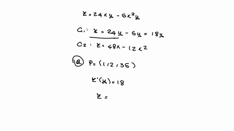 let-s-be-the-surface-defined-by-z-24xy-6x2y-further-let-c1-be-the-curve-of-intersection-ofsandtheplanex1andc2-bethecurveofintersectionofsandtheplaney2both-passing-through-the-point-p-1-2-36-find-the-v
