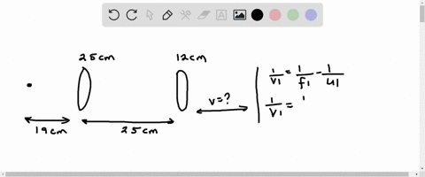 an-object-is-placed-19-cm-to-the-left-of-converging-lens-of-focal-ength-25-cm-diverging-lens-of-focal-length-12-cm-is-25-cm-to-the-right-of-the-converging-lens_-find-the-position-and-magnifi-56995