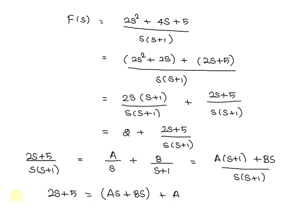 SOLVED: Problem B-2-15 Find The Inverse Laplace Transform Of 2s2 + 4s ...