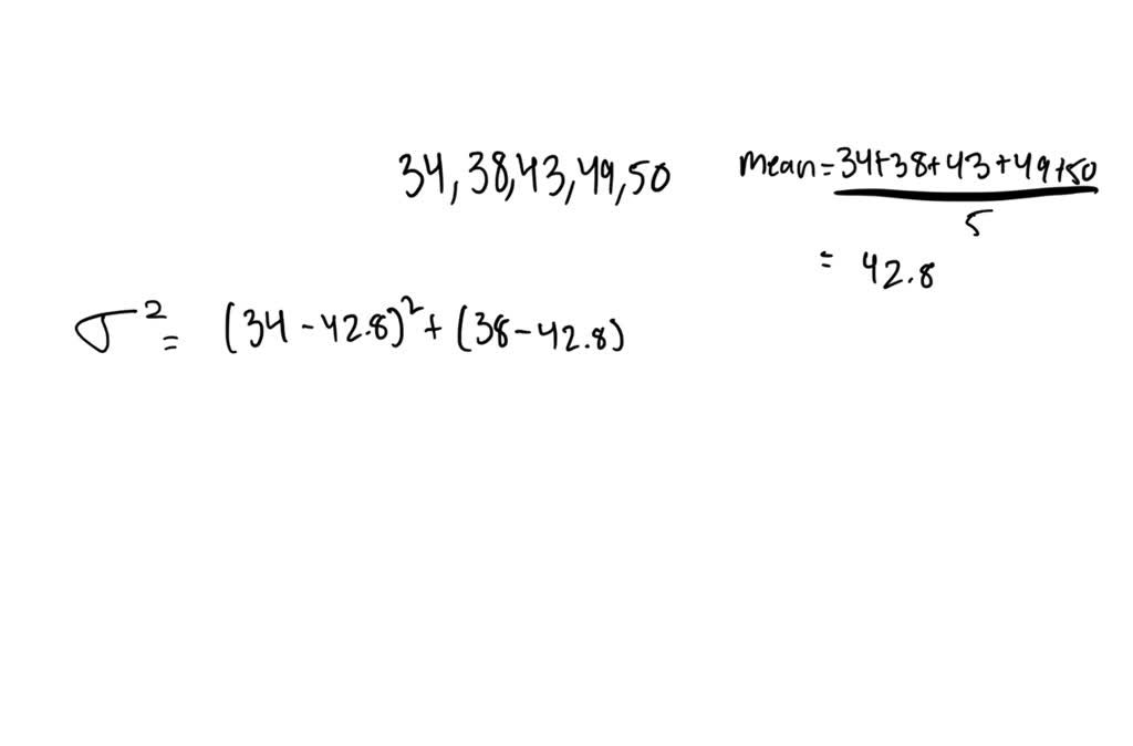 SOLVED: Find the mean and the standard deviation for the following data ...