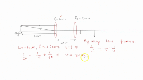 an-object-is-placed-at-a-distance-of-60-cm-from-a-converging-lens-with-a-focal-length-of-20-cman-identical-converging-lens-is-placed-behind-the-first-lens-at-the-focal-point-find-final-locat-15243