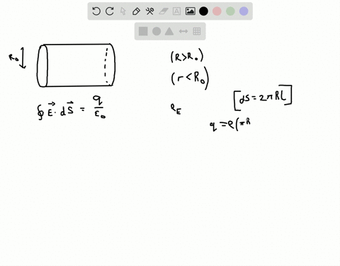 ii-a-very-long-solid-nonconducting-cylinder-of-radius-r_0-and-length-ellleftr_0-ll-ellright-possesses-a-uniform-volume-charge-density-rho_mathrmeleftmathrmc-mathrmm3right-fig-34-determine-the-electr-2