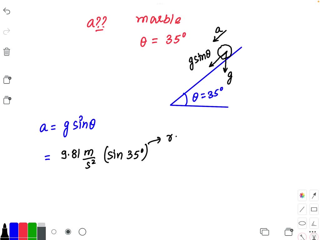 SOLVED: Describe the acceleration of the marble after it leaves the 35 ...