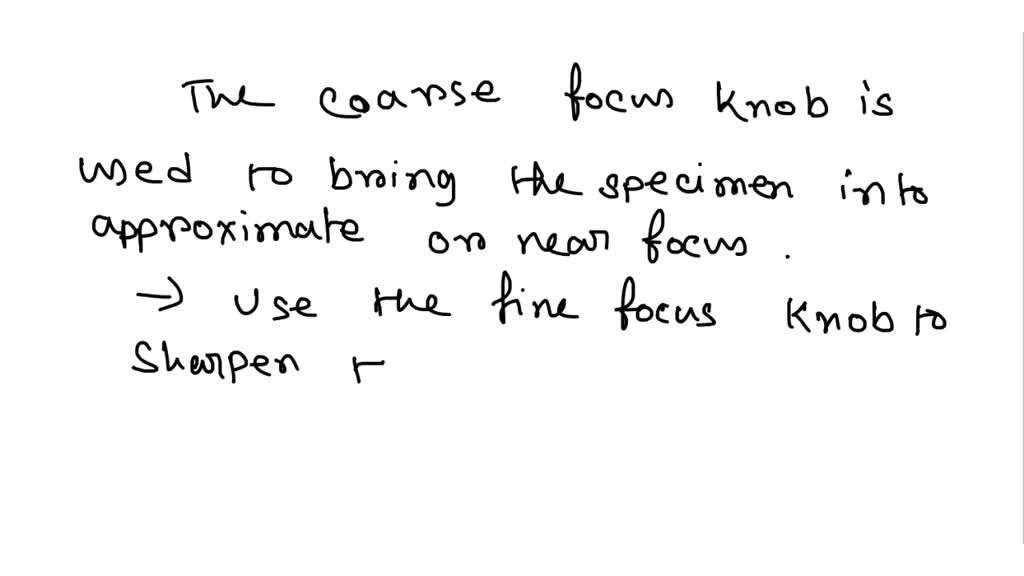 SOLVED The coarse and fine focus knobs adjust the distance between a