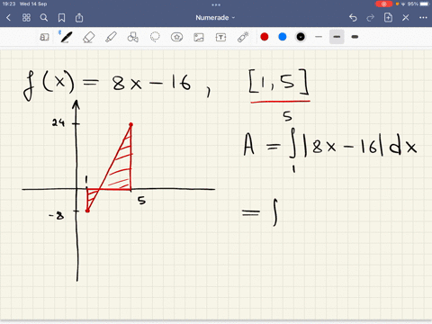 use-the-definite-integral-to-find-the-area-between-the-x-axis-and-fx-over-the-indicated-interval-check-first-to-see-if-the-graph-crosses-the-x-axis-in-the-given-interval-fx8x1615-set-up-the-11655