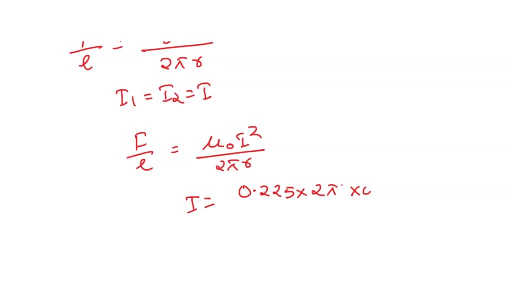 SOLVED The force per meter between the two wires of a jumper cable being used to start a