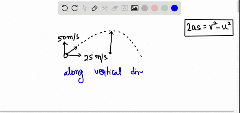 a-ball-is-thrown-so-that-its-initial-vertical-and-horizontal-components-of-velocity-are-50-ms-and-25-ms-respectively-estimate-the-maximum-height-the-ball-reaches-use-10-ms2-as-the-accelerati-93952
