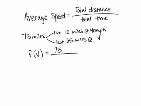 A car is driven for 75 miles. The first 10 miles are through...