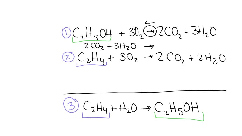 SOLVED C2H5OH 3O2 2CO2 3H2O H 1370 kJ mol C2H4 3O2