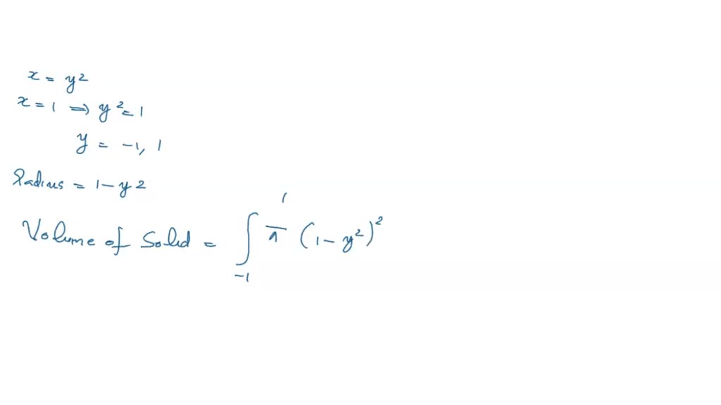 SOLVED (10 points) Using disks or washers, find the volume of the