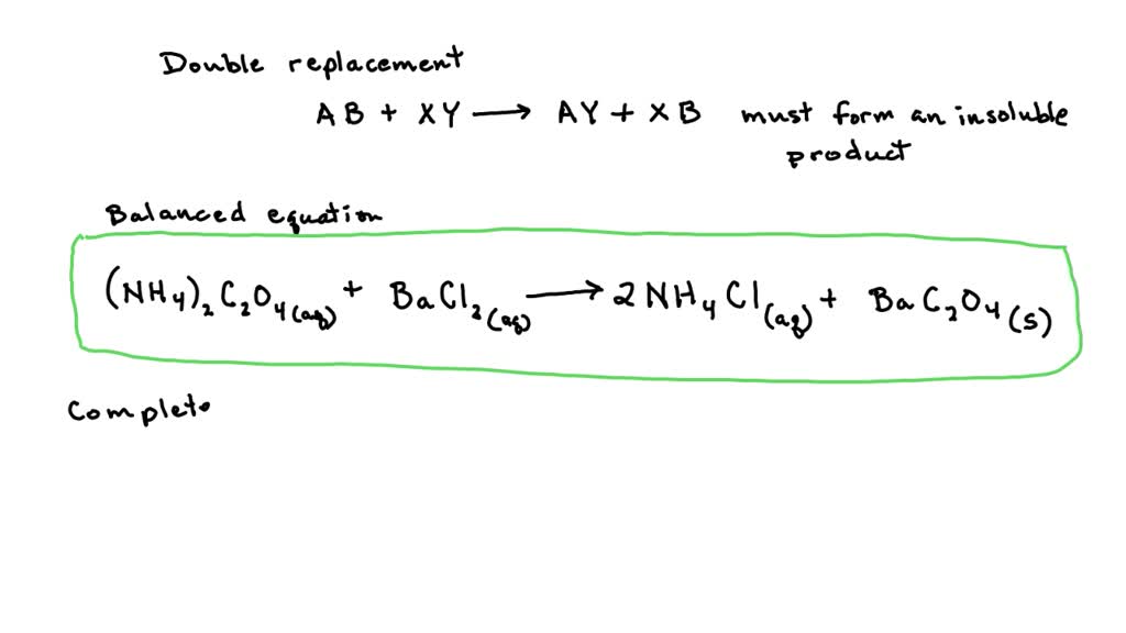 SOLVED: Write a balanced equation, complete ionic equation, and and net ...