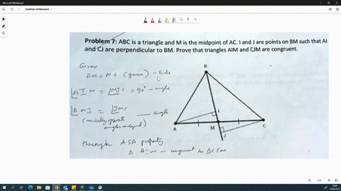 problem-7-abc-is-triangle-and-m-is-the-midpoint-of-ac-and-are-points-on-bm-such-that-al-and-cj-are-perpendicular-to-bm-prove-that-triangles-aim-and-cjm-are-congruent-95189