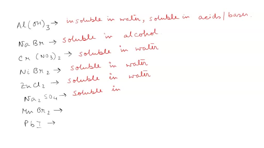 SOLVED determine if each of the compounds listed in the table below is