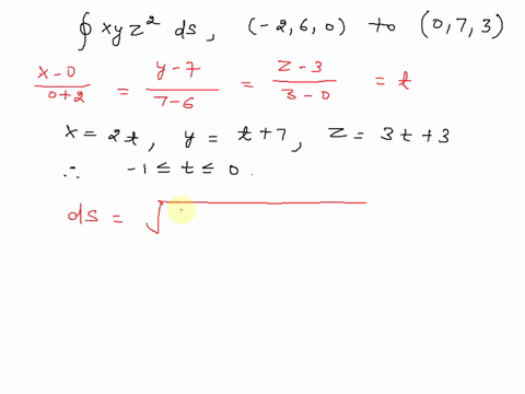 evaluate-the-line-integral-where-c-is-the-given-curve-xyz2-ds-c-is-the-line-segment-from-2-6-0-to-0-7-3-87268